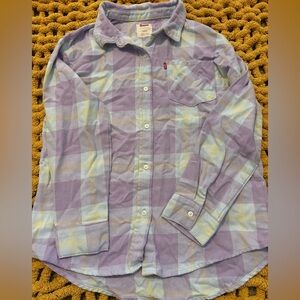 Levi's Lavender and Blue Plaid Shirt